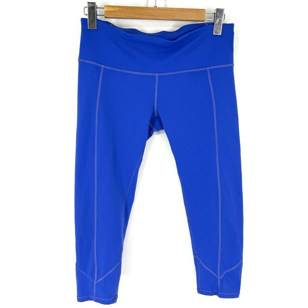 prAna Women's‎ Ankle Crop Leggings Size L Periwinkle Blue Yoga